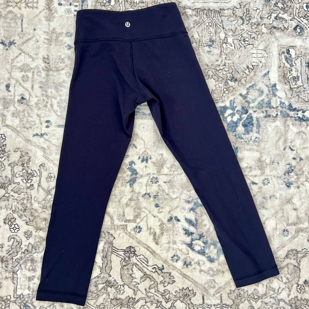 Lululemon Navy Blue Leggings Mid Rise Ankle